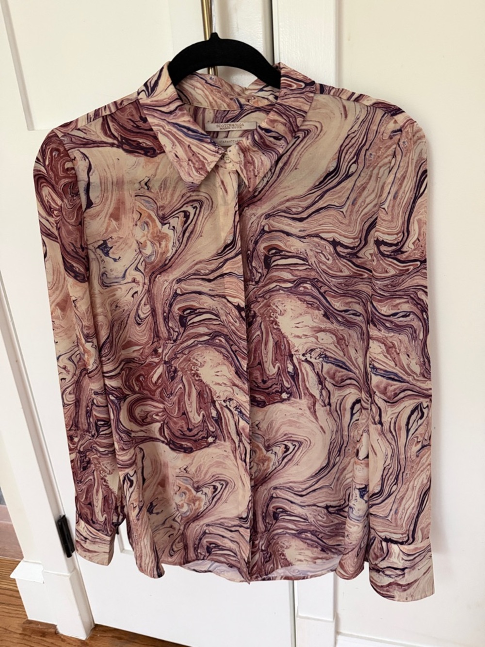 Scotch & Soda Star Watcher Marble-Print Button-Down Shirt